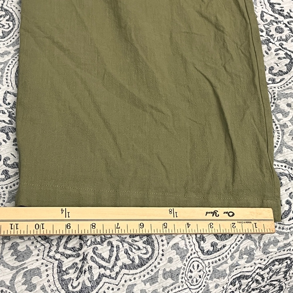 Halara High Waisted Pocket Wide Leg Olive Green Casual Linen-Feel Pants Small - Picture 9 of 13